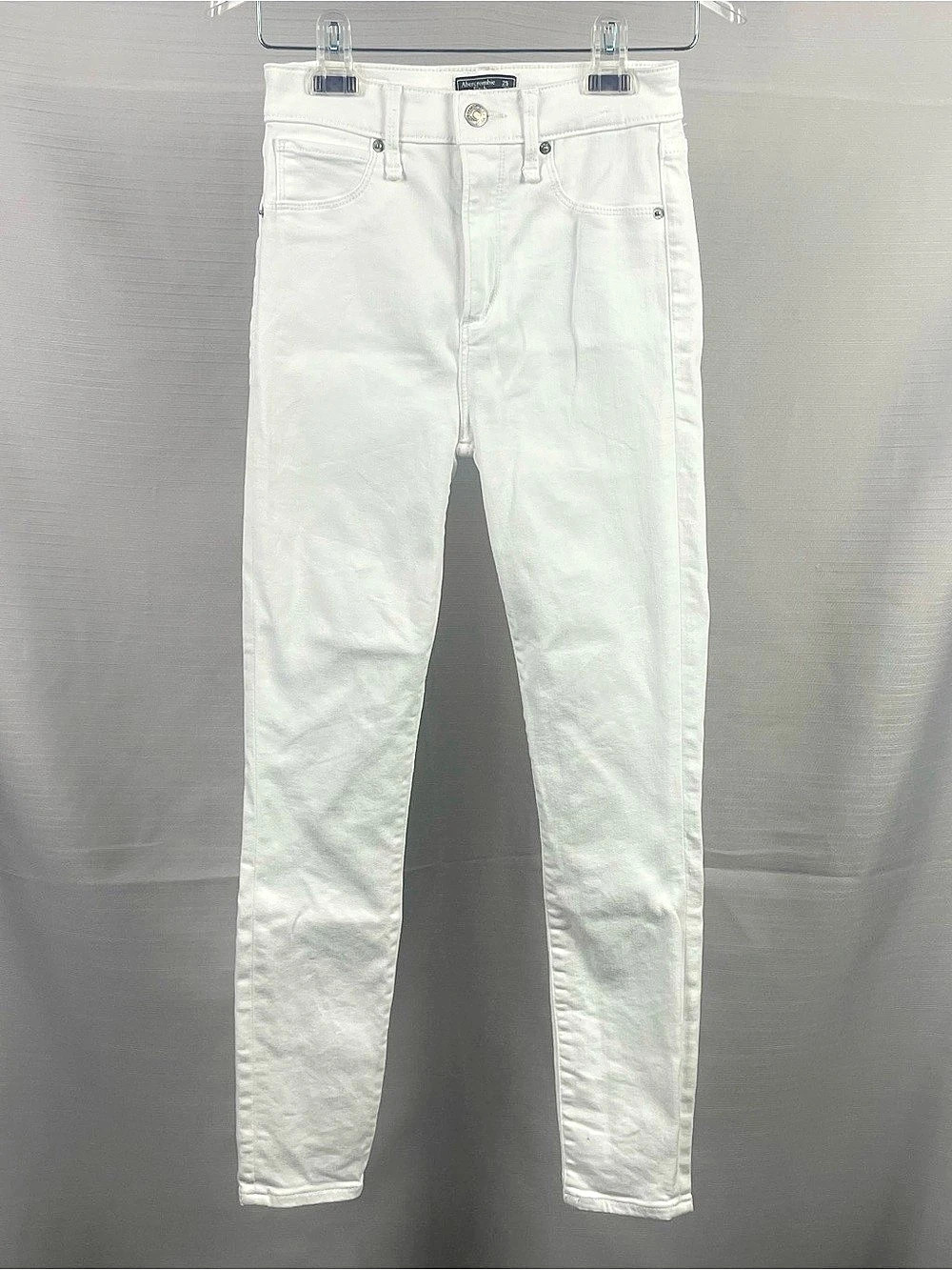 Abercrombie & Fitch Simone High Rise Super Skinny Jeans White Waist 25 size 0